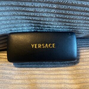 Versace Black Leather Case with Gold Logo